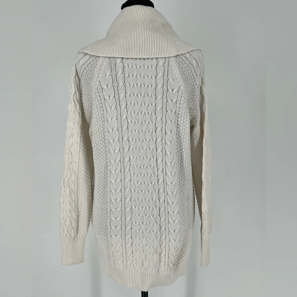 MICHAEL KORS IVORY CABLE KNIT COWL NECK‎ SWEATER